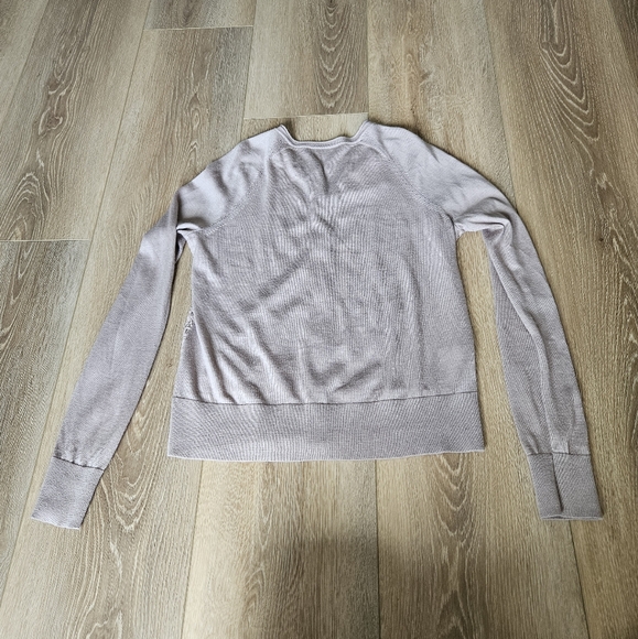 Women's Tan Khaki Brown Front Lace Button Up Dressy Cardigan Sweater Medium - Picture 9 of 13